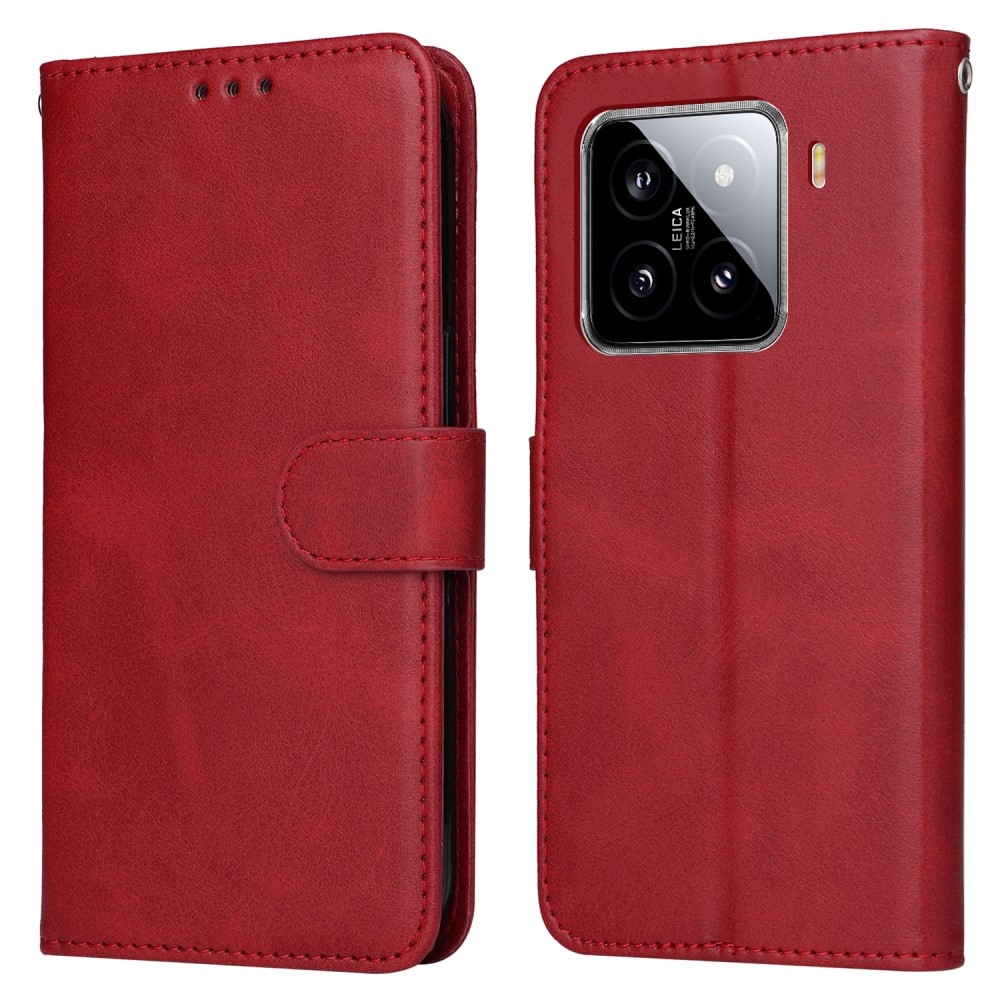 Vérrögök könyv tok Xiaomi 15 - piros