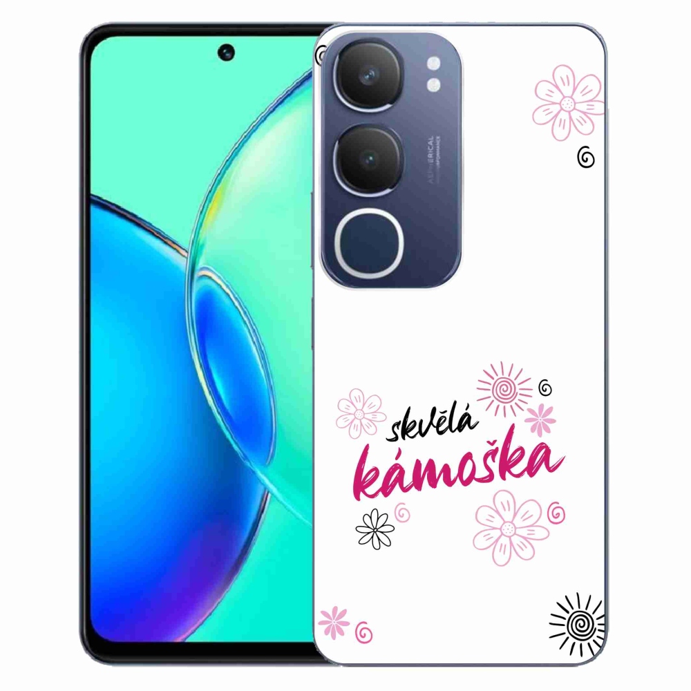 Gél borító mmCase a Vivo Y19s - nagyszerű haver fehér háttérrel