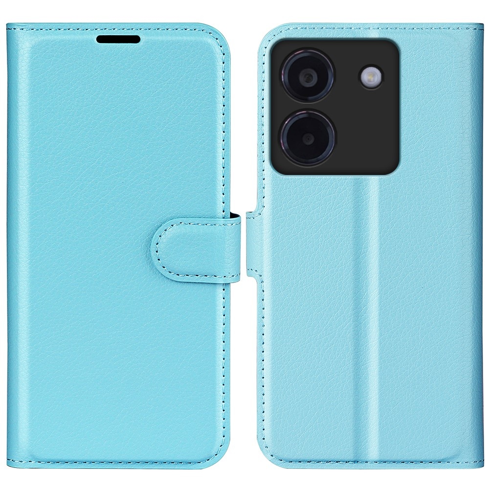 Litchi könyv tok a Xiaomi Poco M7 Pro 5G-hez - kék