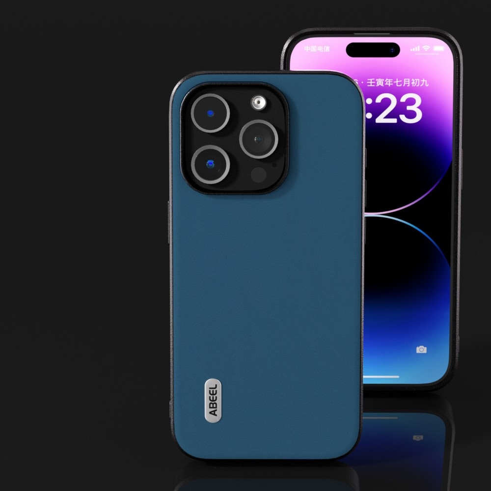 ABEEL zselés tok kemény hátlappal iPhone 15 Pro Max készülékhez - kék