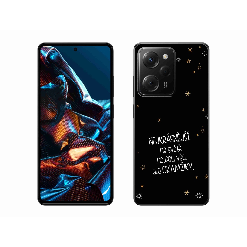 Gél borítás mmCase a Xiaomi Poco X5 Pro 5G számára - idézem 4 fekete háttér