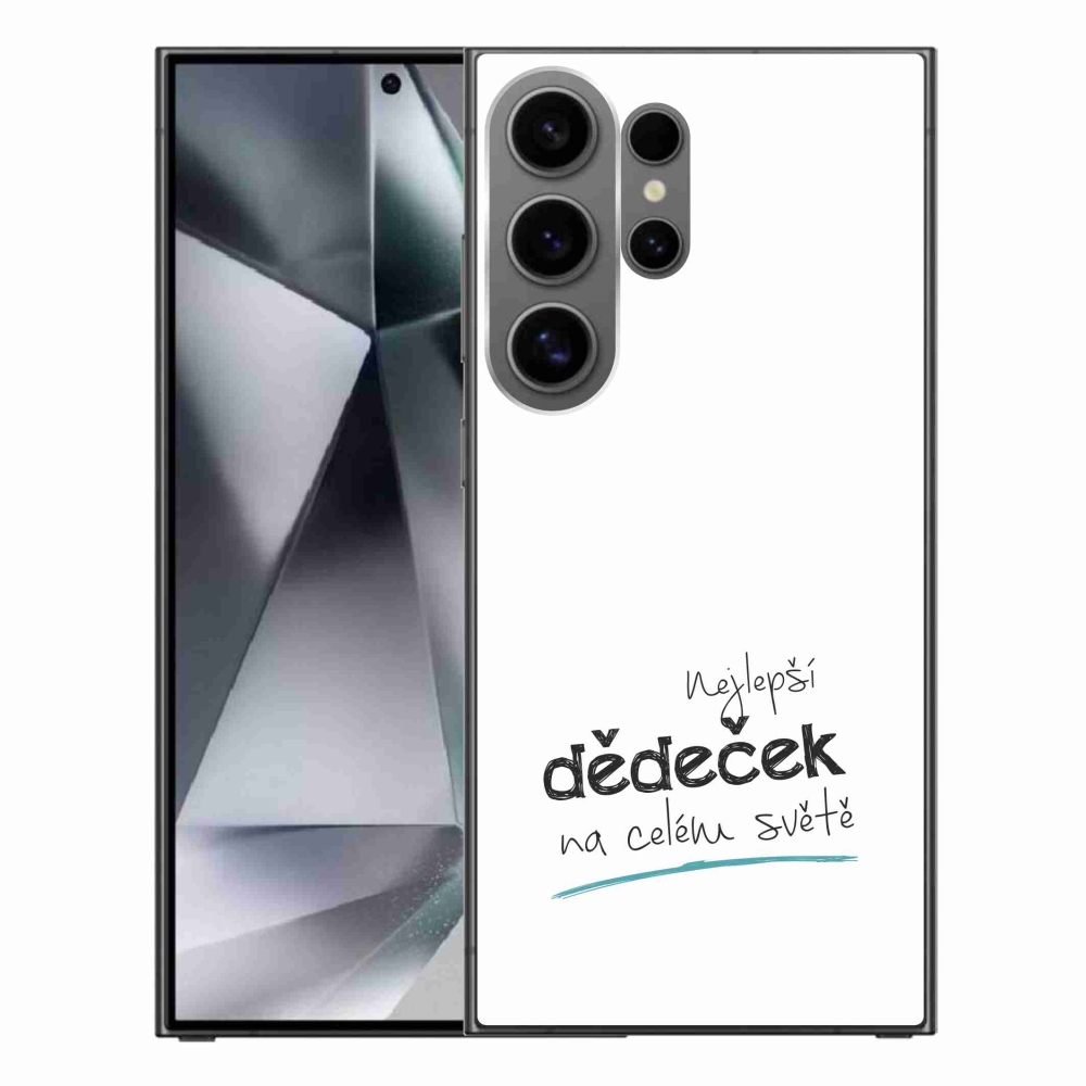 Gél borító mmCase Samsung Galaxy S24 Ultra - a legjobb nagypapa 3 fehér háttérrel