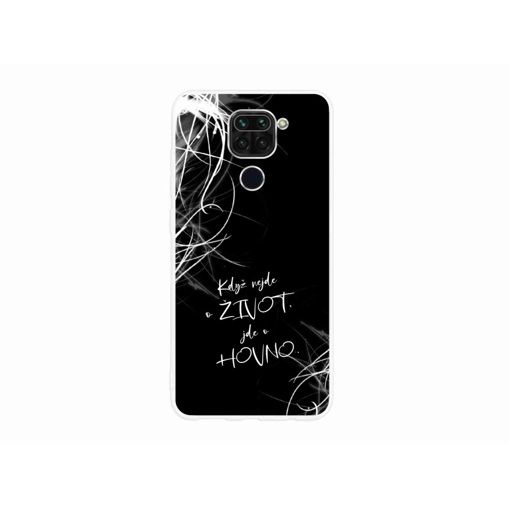 Gél borító mmCase a Xiaomi Redmi Note 9-hez - vicces szöveg 16 fekete háttérrel