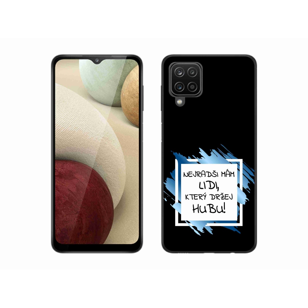 Gél borító mmCase Samsung Galaxy M12 készülékhez - vicces szöveg 7 fehér és fekete háttérrel