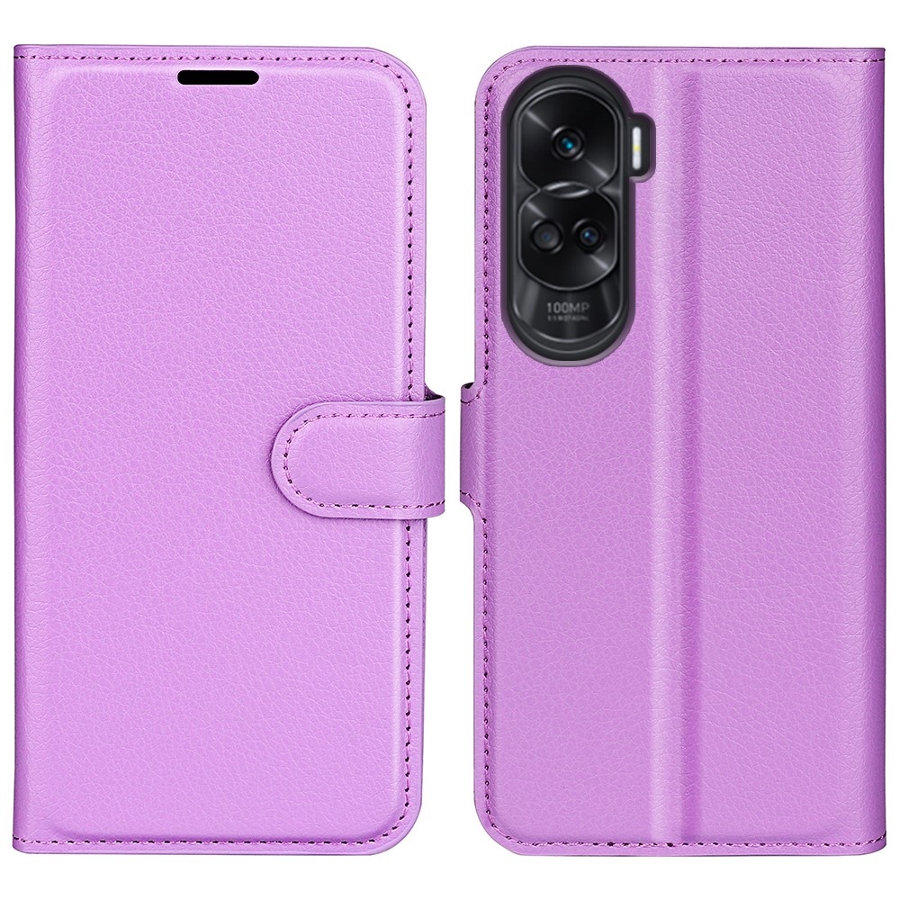 Litchi könyvtáska Honor 90 Lite-hoz - lila
