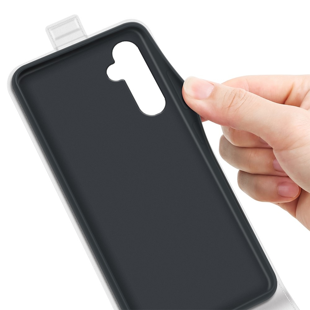 Függőleges könyvtáska Samsung Galaxy A25 5G készülékhez - fehér