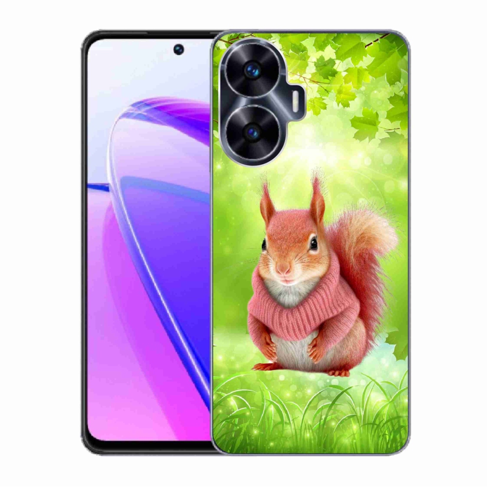 Gél borítás mmCase a Realme C55 készülékhez - mókus pulóverben