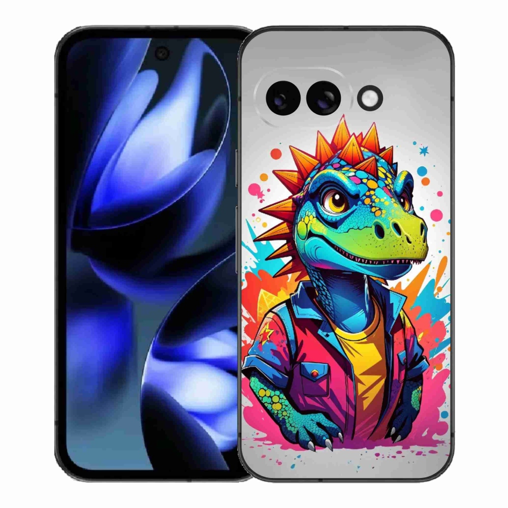 Zselés borítás mmCase a Google Pixel 9a számára - színes dinoszaurusz