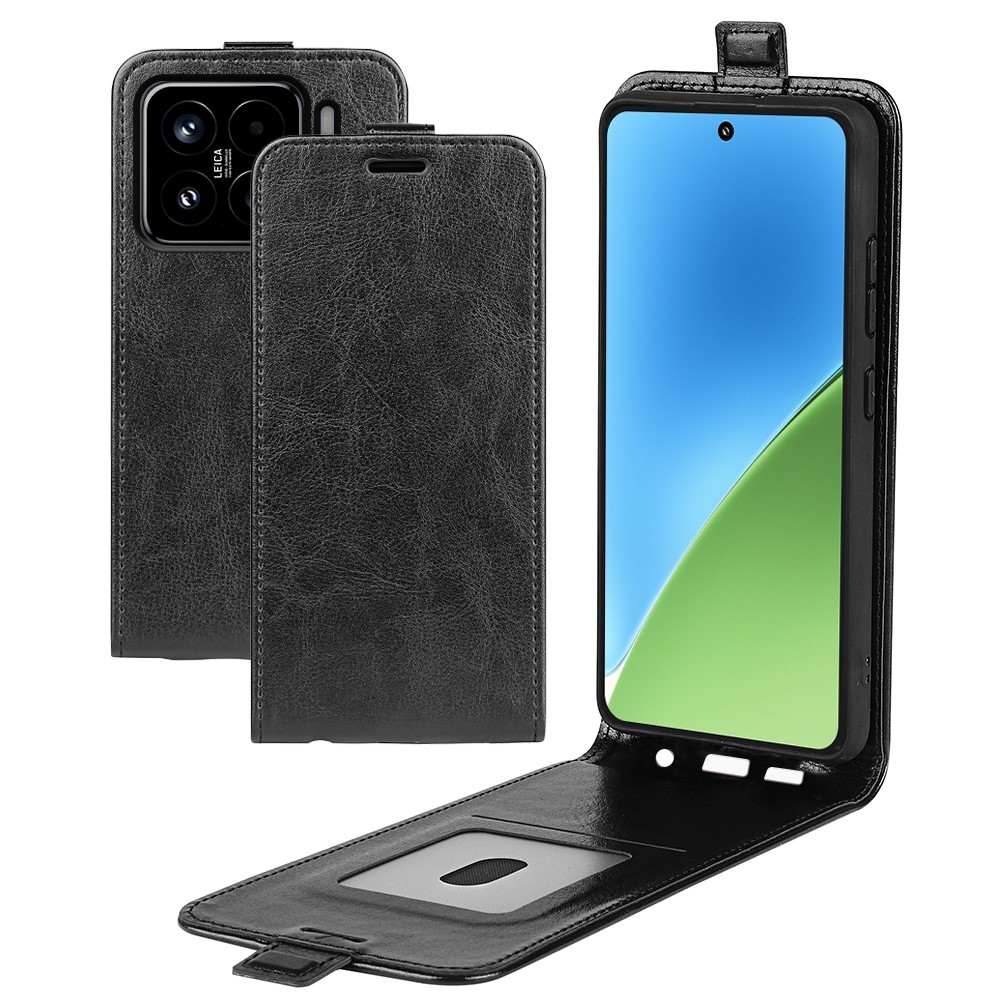 Függőleges könyvtáska Xiaomi 15-öshöz - fekete