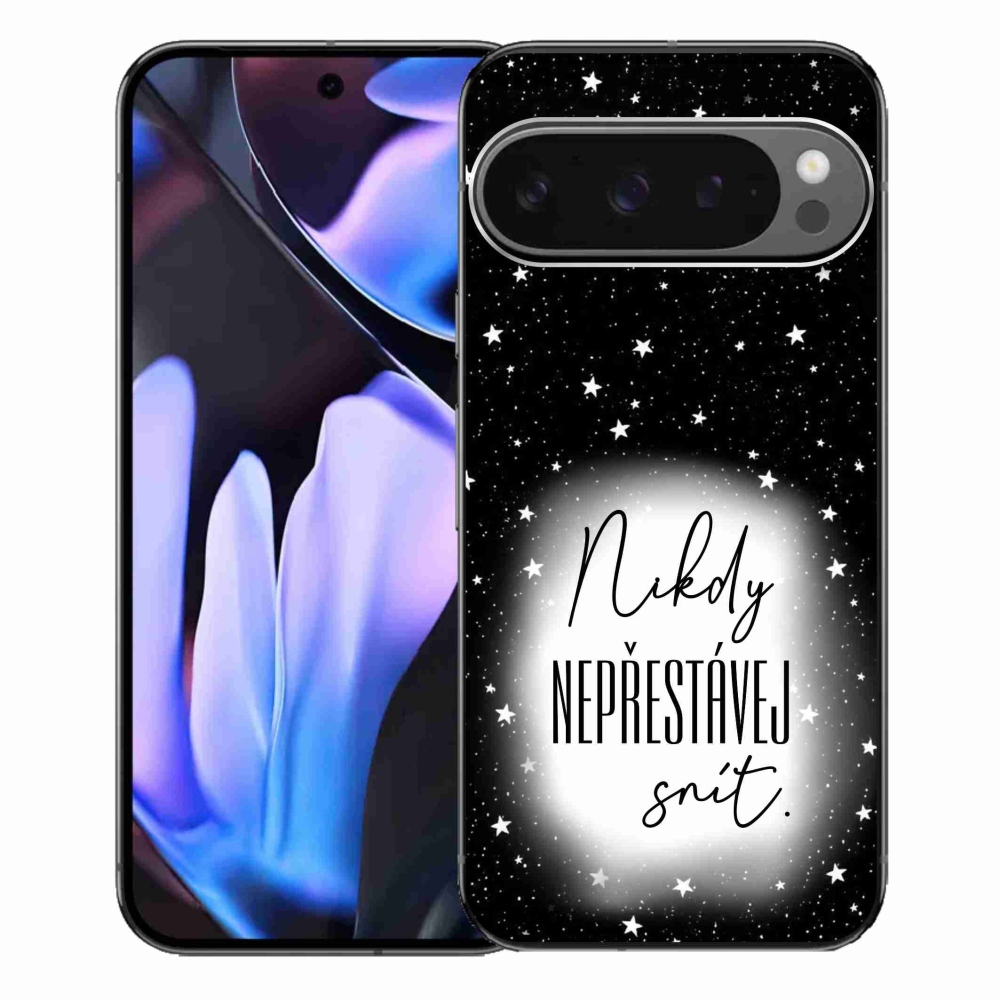 Gél borítás mmCase a Google Pixel 9 Pro XL-hez - Idézet 1 fehér és fekete háttérrel