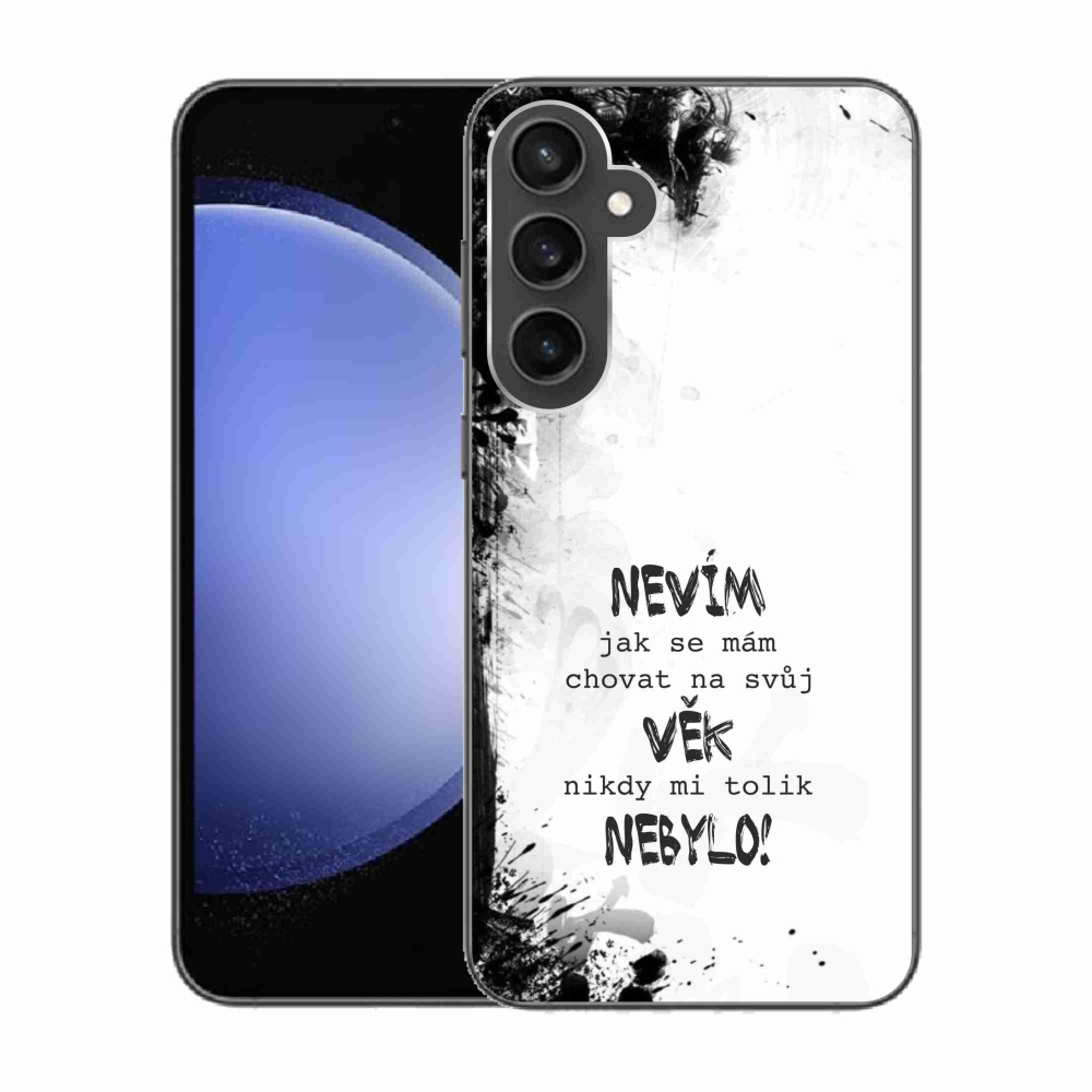 Gél borító mmCase Samsung Galaxy S23 FE - vicces szöveg 14 fehér háttér
