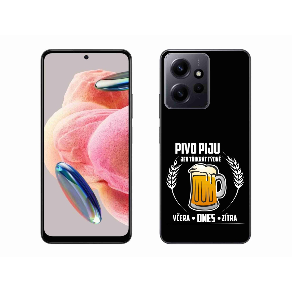 Gél borítás mmCase a Xiaomi Redmi Note 12 4G-hez - sör motívum fekete háttérrel