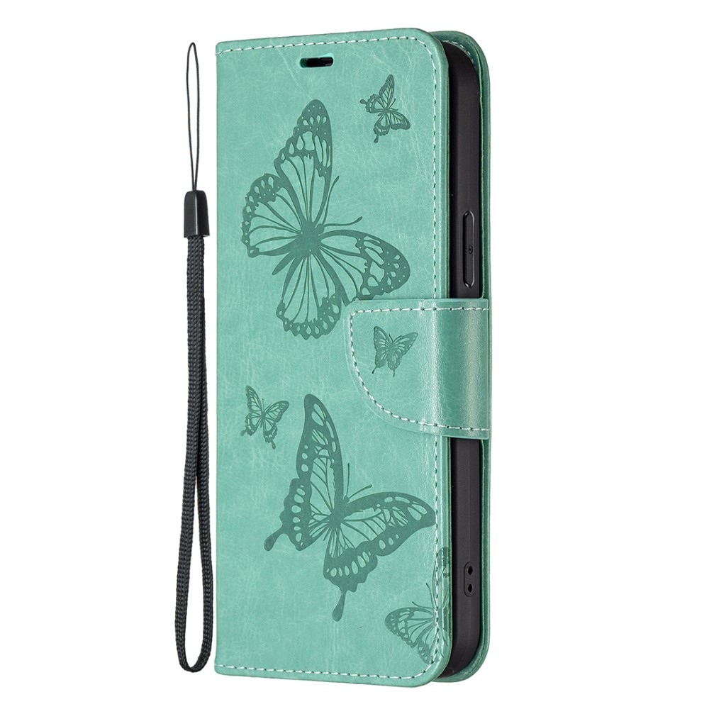 Pillangó könyv tok a Xiaomi Redmi Note 13-hoz - teal színű
