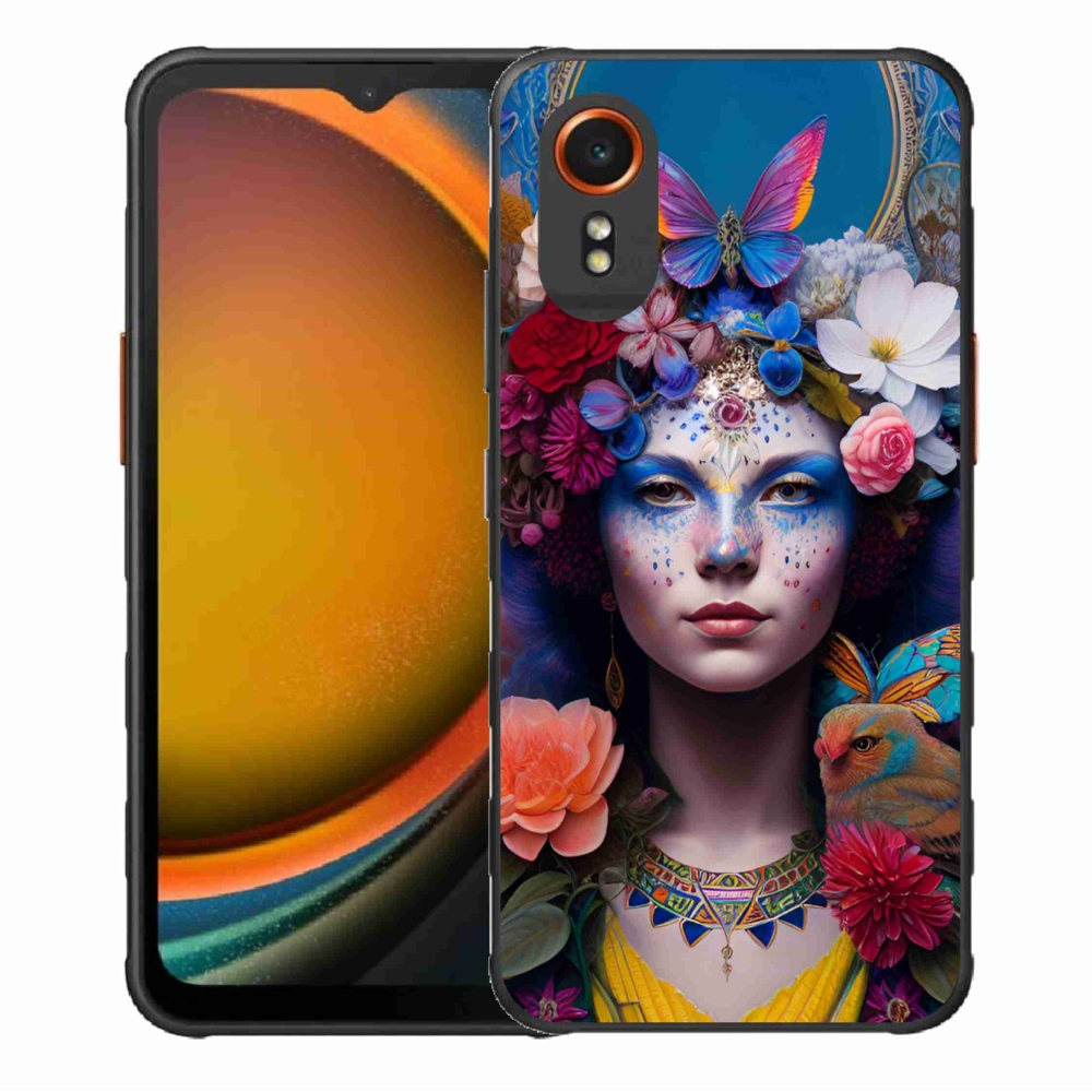 Gél borítás mmCase Samsung Galaxy Xcover 7 - nő virágokkal