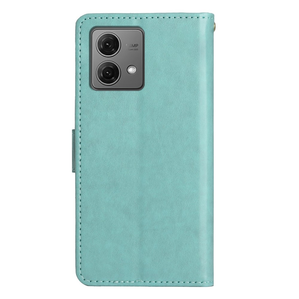 Virágok könyv tok Motorola Moto G85 5G - teáskék
