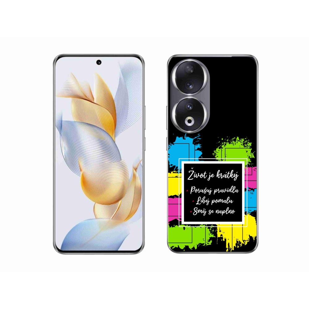 Zselés borító mmCase a Honor 90 - idézet 5 fekete háttérhez