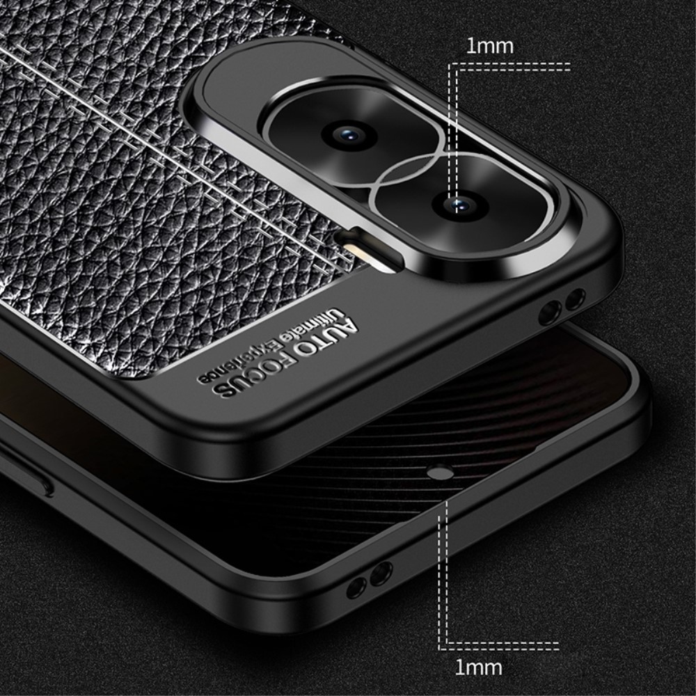 Litchi tartós zselés tok a Honor 90 Lite-hoz - fekete
