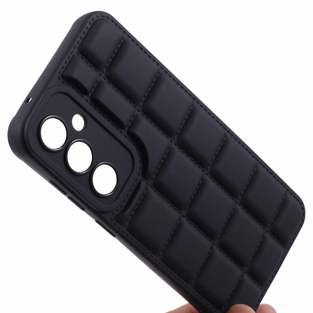 Rácsos tartós zselés tok Samsung Galaxy S23 FE készülékhez - fekete