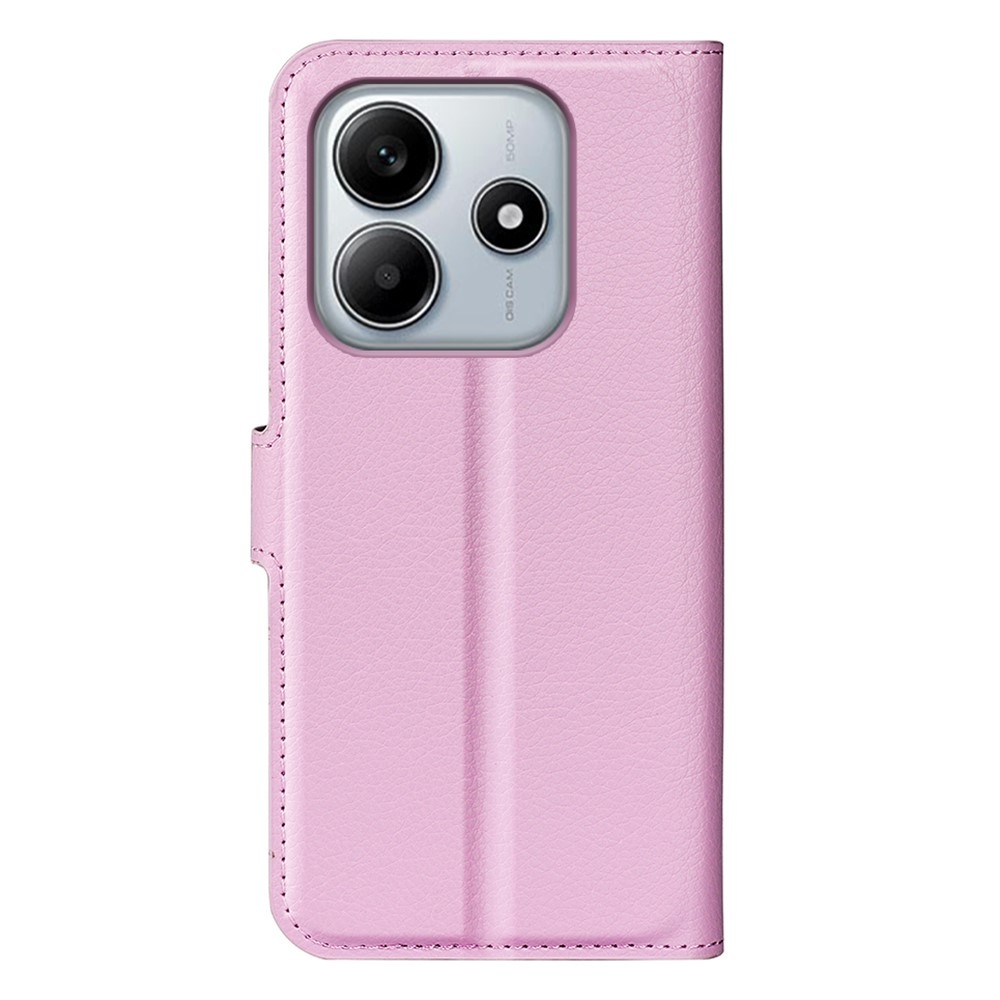 Litchi könyv tok a Xiaomi Redmi Note 14 5G-hez - rózsaszínű