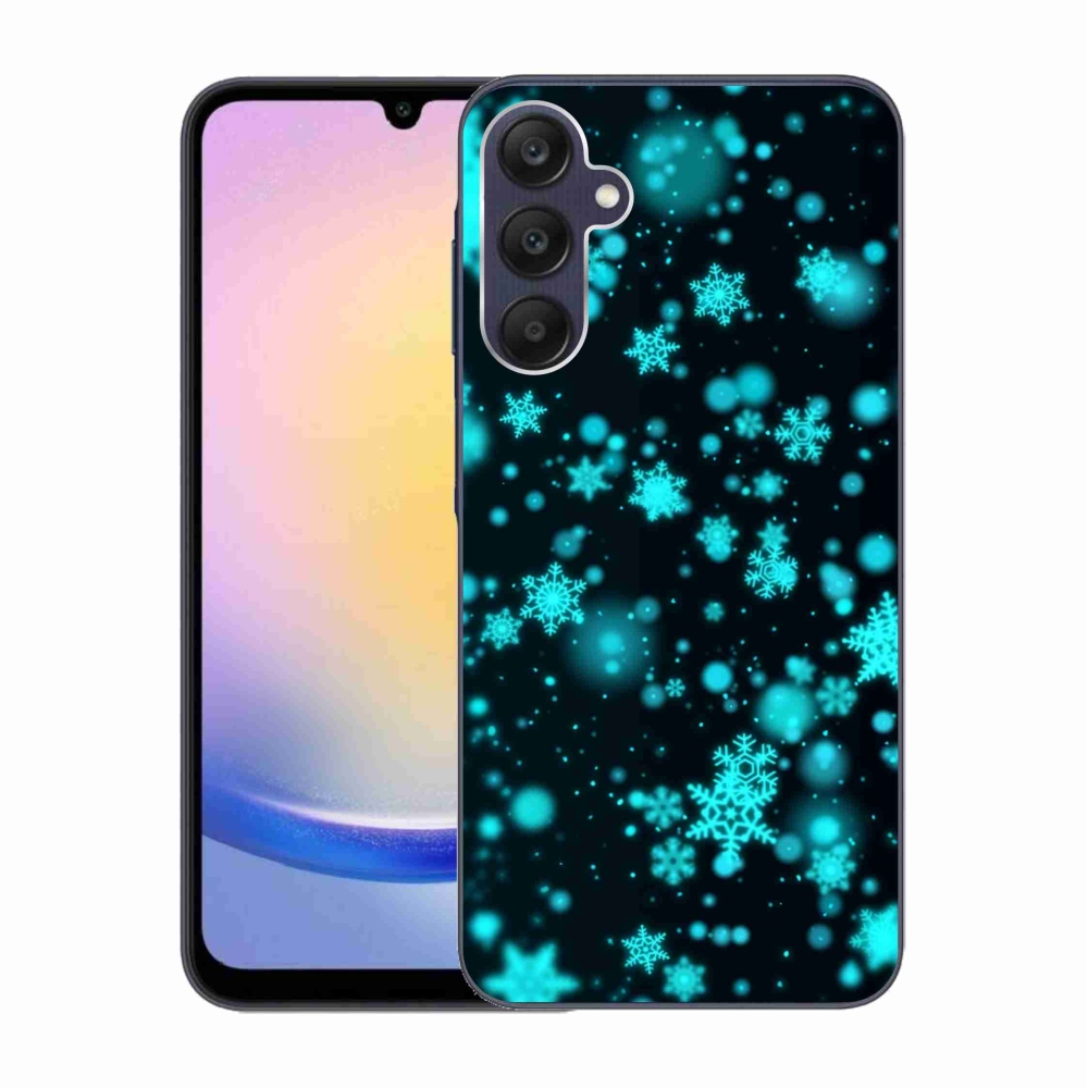 Gél védőhuzat mmCase Samsung Galaxy A25 5G - hópelyhek 1