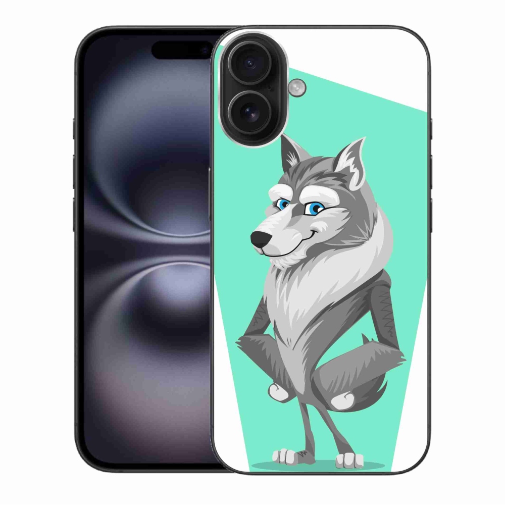 Zselés borítás mmCase iPhone 16 Plus készülékhez - rajzfilm farkas