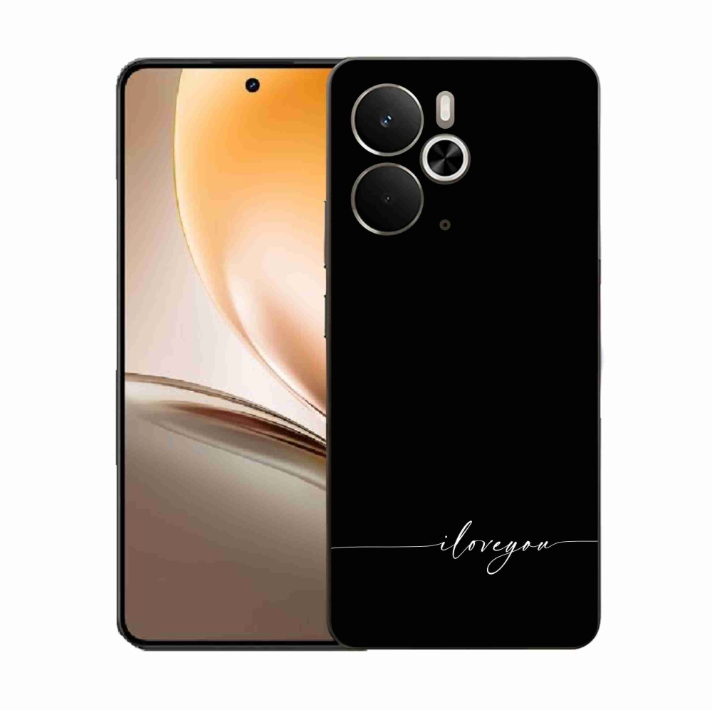 Gél borító mmCase a Realme 14 5G készülékhez - Szeretlek fekete háttérrel