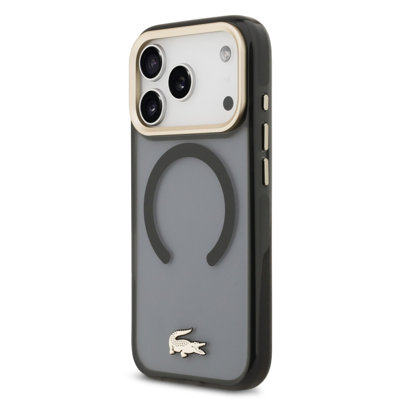 Lacoste PC/TPU Frosted Finish Gold Logo MagSafe hátlap iPhone 17 Pro Fekete fekete