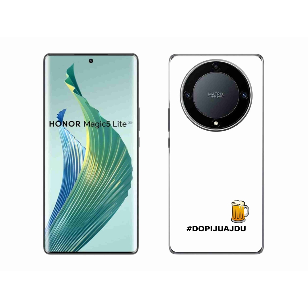 Gél borító mmCase a Honor Magic 5 Lite 5G számára - sör motívum 1 fehér háttér