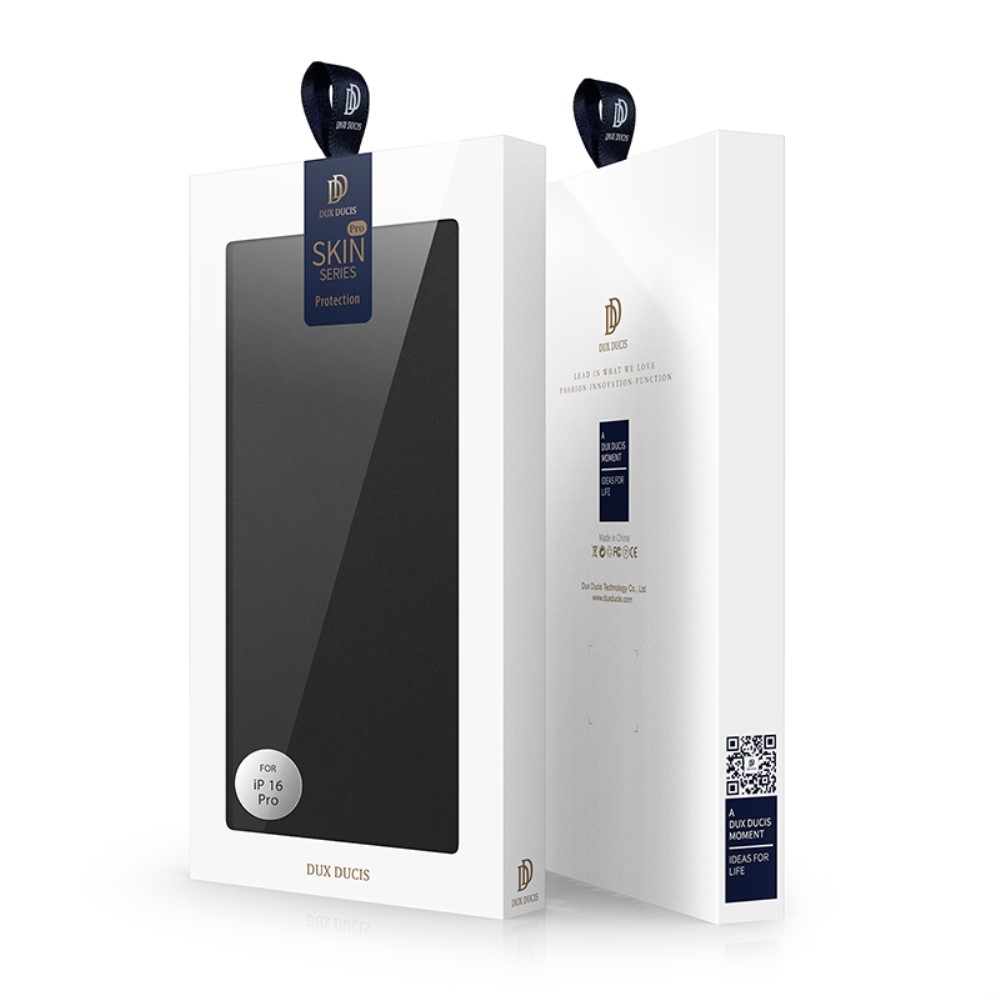 DUX könyvtáska iPhone 16 Pro készülékhez - fekete