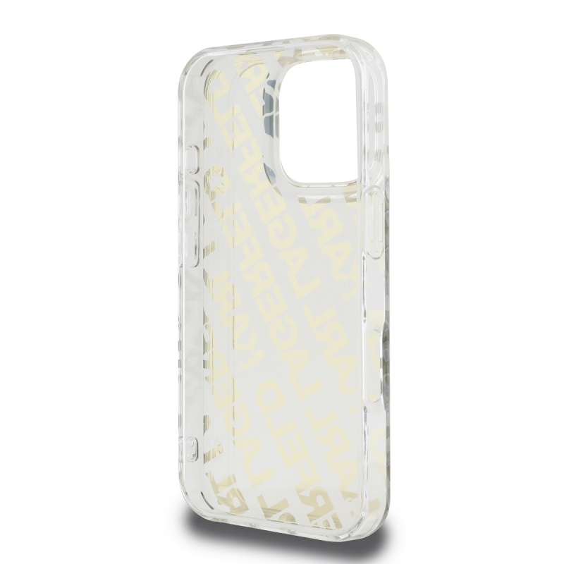 Karl Lagerfeld IML Electroplated Repeated Logo Back Cover for iPhone 16 Pro Max arany