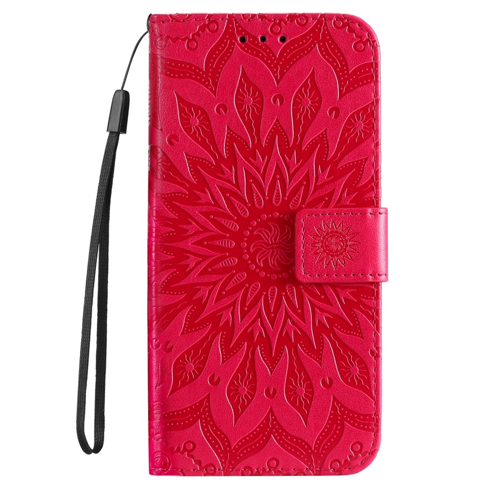 Napraforgó könyvtáska iPhone 16e készülékhez - piros