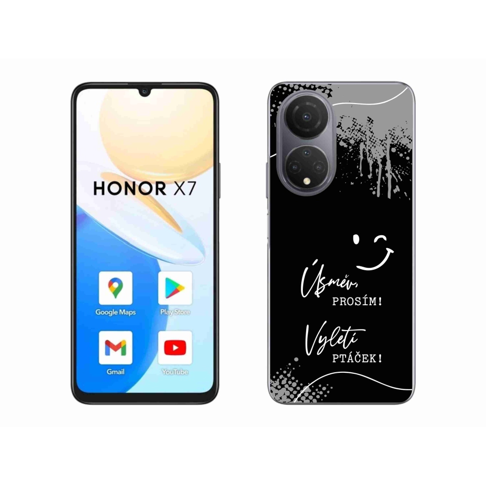 Gél borító mmCase a Honor X7-hez - vicces szöveg 4 fekete háttérrel