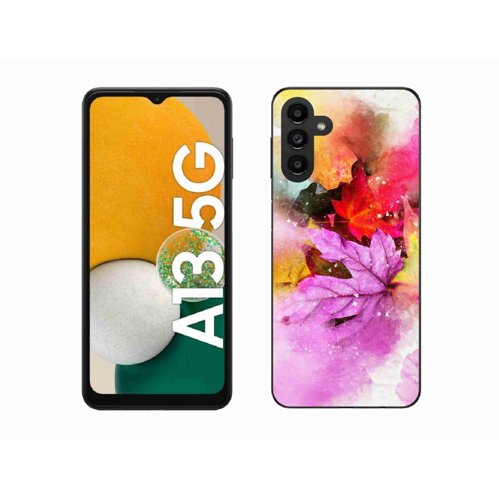 Gél borítás mmCase Samsung Galaxy A13 5G - színes levelek - Samsung Galaxy A13 5G - színes levelek