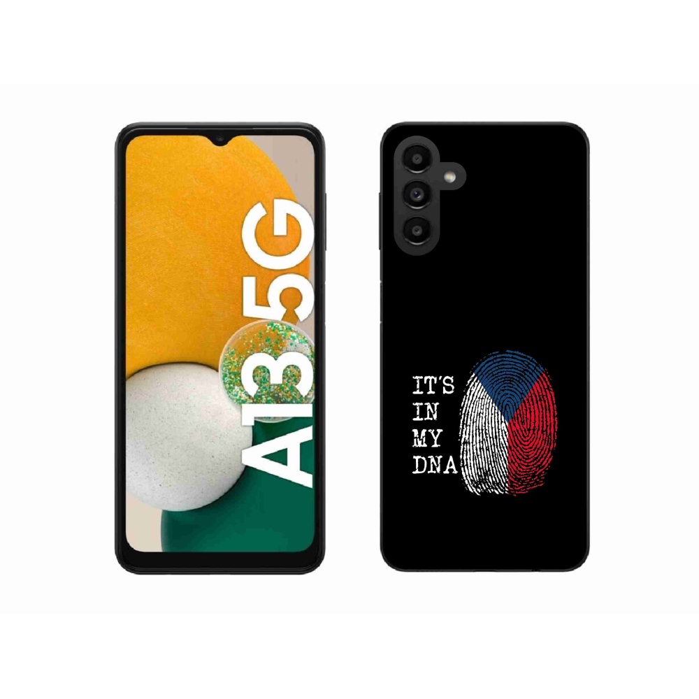 Gél borító mmCase Samsung Galaxy A13 5G - zászlós ujjlenyomat fekete háttérrel