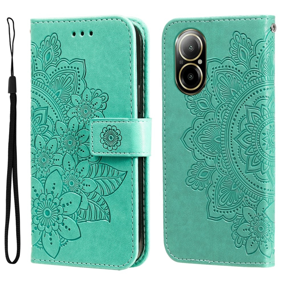 Mandala könyvtáska a Realme C67 készülékhez - teal színű