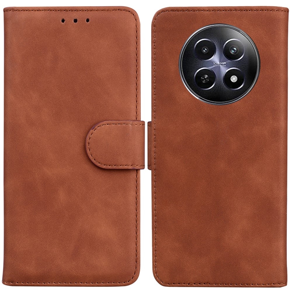 Masszív könyvtáska a Realme 12 5G/12x 5G készülékhez - barna színű