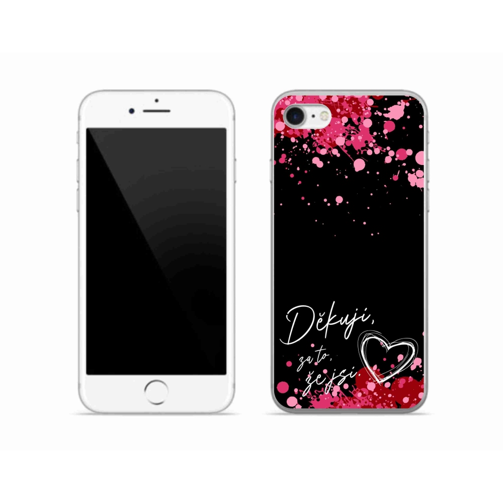 Zselés borítás mmCase iPhone SE (2020) készülékhez - text in love 2 fekete háttér
