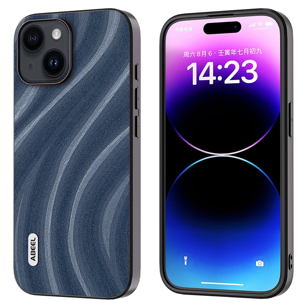 ABEEL tejes zselés tok fix hátlappal iPhone 15 Plus készülékhez - kék