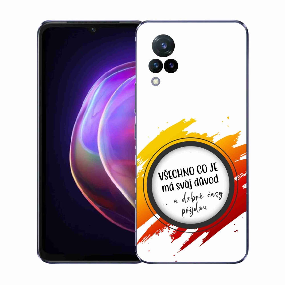 Gél borító mmCase a Vivo V21 4G/5G - idézet 3 fehér háttérrel