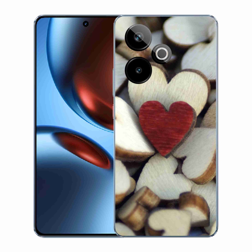 Gél borítás mmCase a Realme GT 7 5G/GT 7T 5G számára - gravírozott piros szív