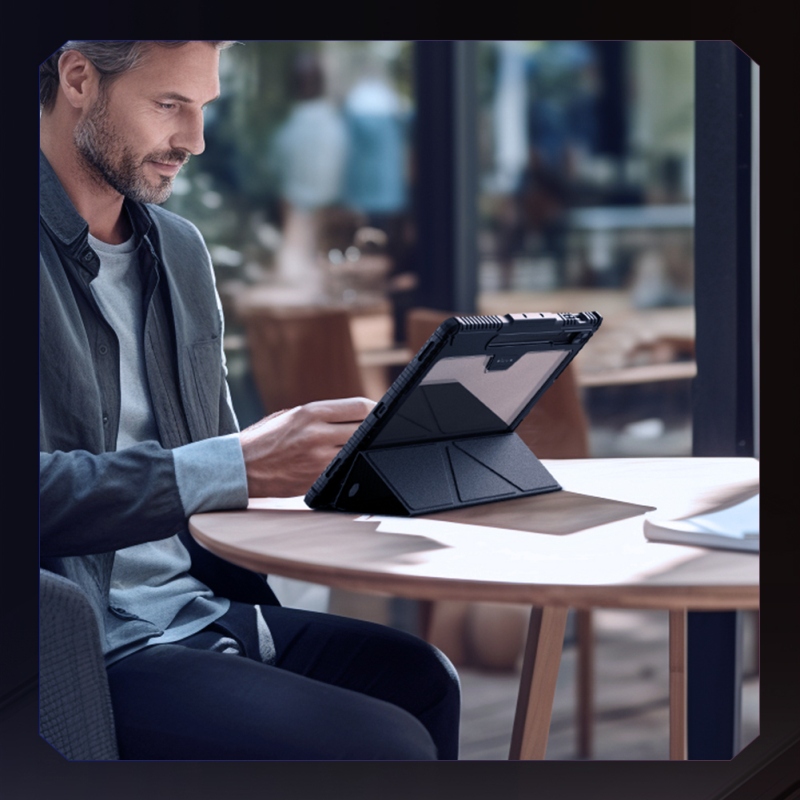 Nillkin Bumper PRO Védő állvány tok többszögű Samsung Galaxy Tab S9 Ultra Fekete