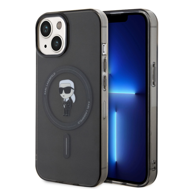 Karl Lagerfeld IML IML Ikonik MagSafe hátlap iPhone 15-hez Fekete