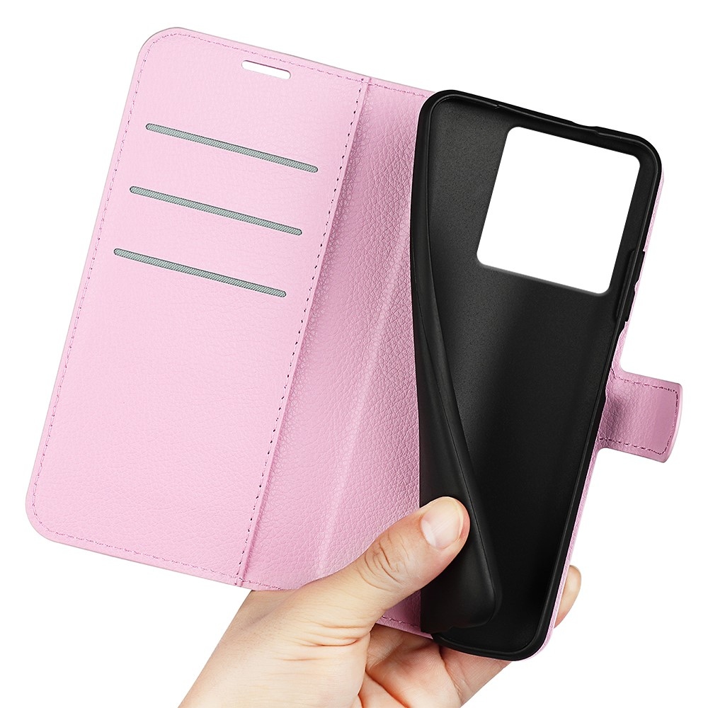 Litchi könyv tok Xiaomi 13T/13T Pro-hoz - rózsaszínű