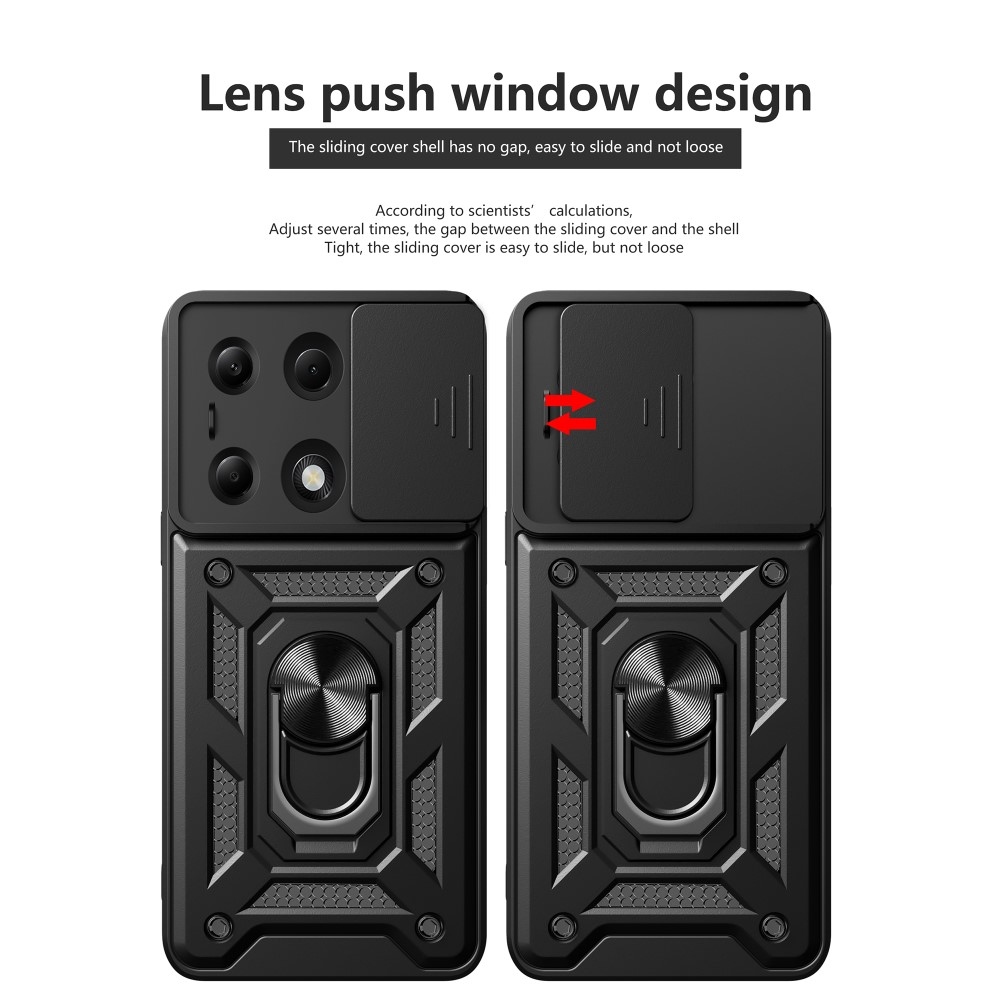 Tartós csúszásbiztos borító Xiaomi Redmi Note 13 Pro 4G/Poco M6 Pro - fekete