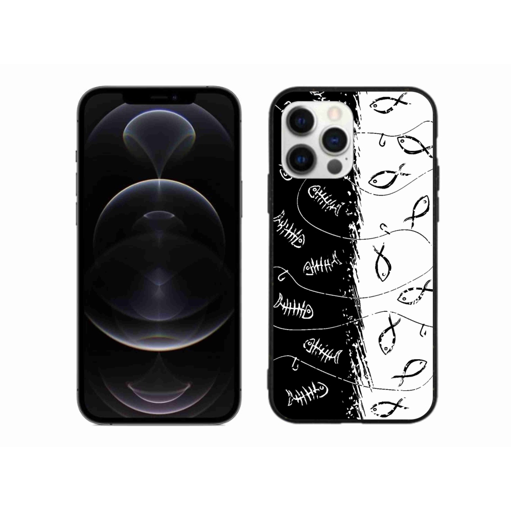 Zselés borítás mmCase iPhone 12 Pro Max készülékhez - csontvázak és halak