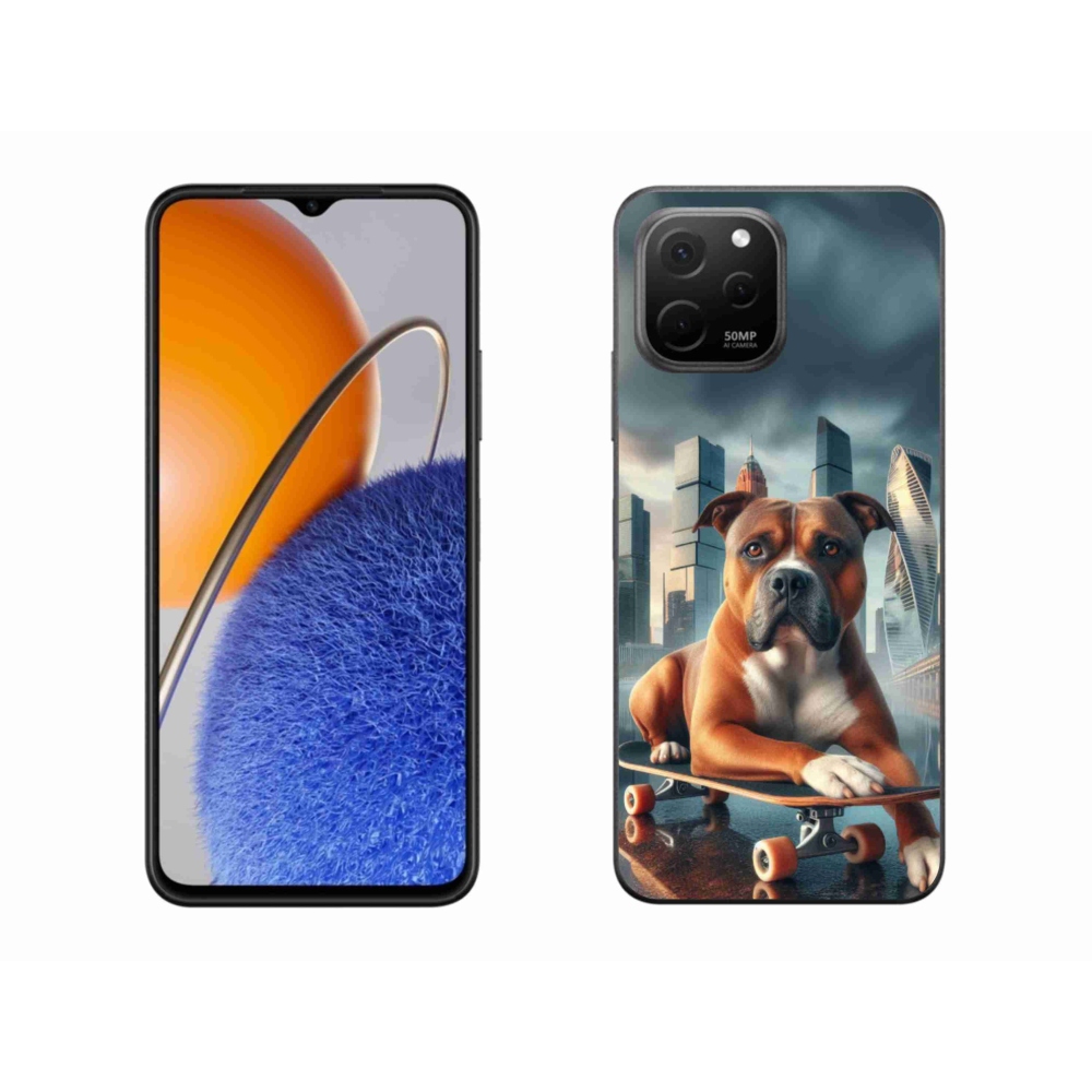 Gél borítás mmCase a Huawei Nova Y61 készülékhez - kutya gördeszkán