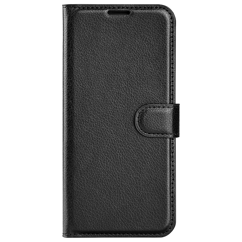 Litchi könyv tok Xiaomi Redmi Note 13 5G-hez - fekete