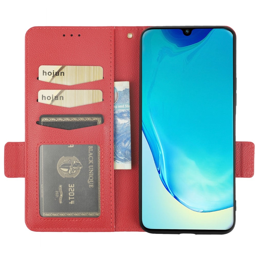 Tárcás könyv tok a Vivo X80 Lite-hoz - piros