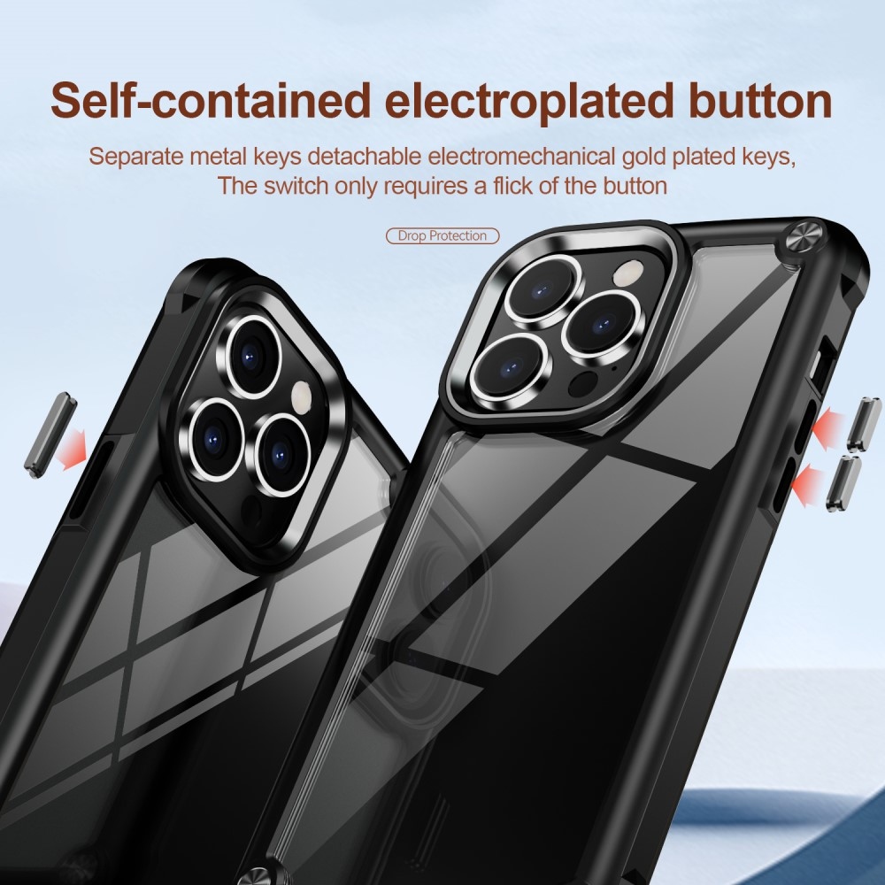 Gél tok fix hátlappal iPhone 15 Pro Max készülékhez - fekete