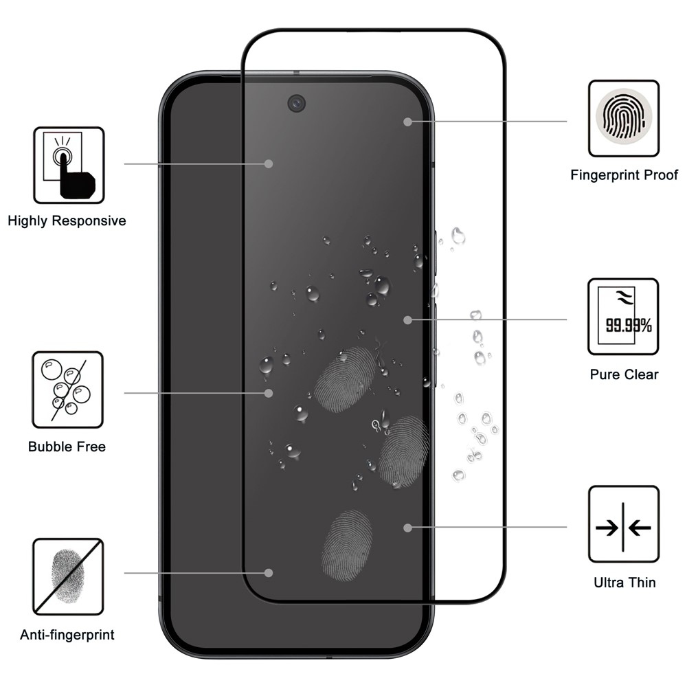 AGC teljes képernyő edzett üveg a Google Pixel 10 Pro XL-en